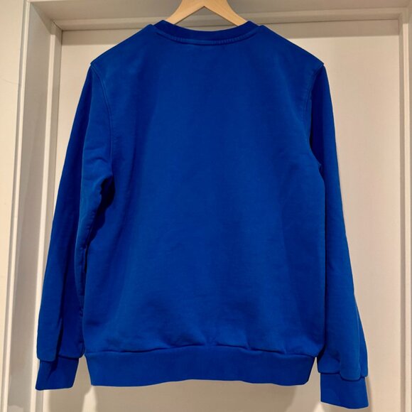 NWOT - Lacoste Classic Fit Contrast Lettering Cotton Sweatshirt Blue - Med - Picture 5 of 7